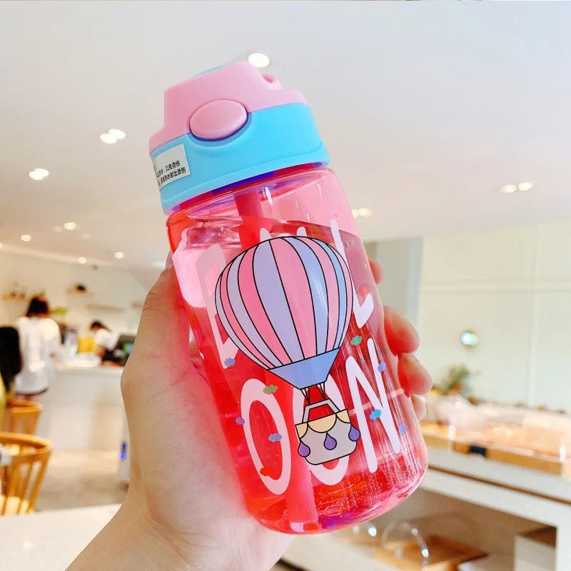 Gourde enfant en plastique sans BPA à paille — Rouge