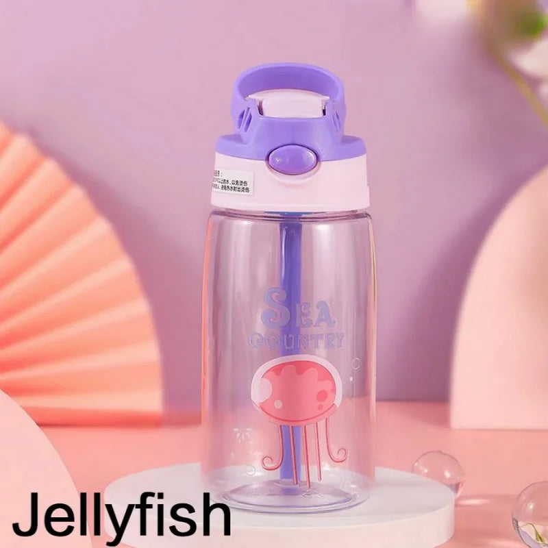 Gourde enfant en plastique sans BPA 480 ml à paille — Méduse