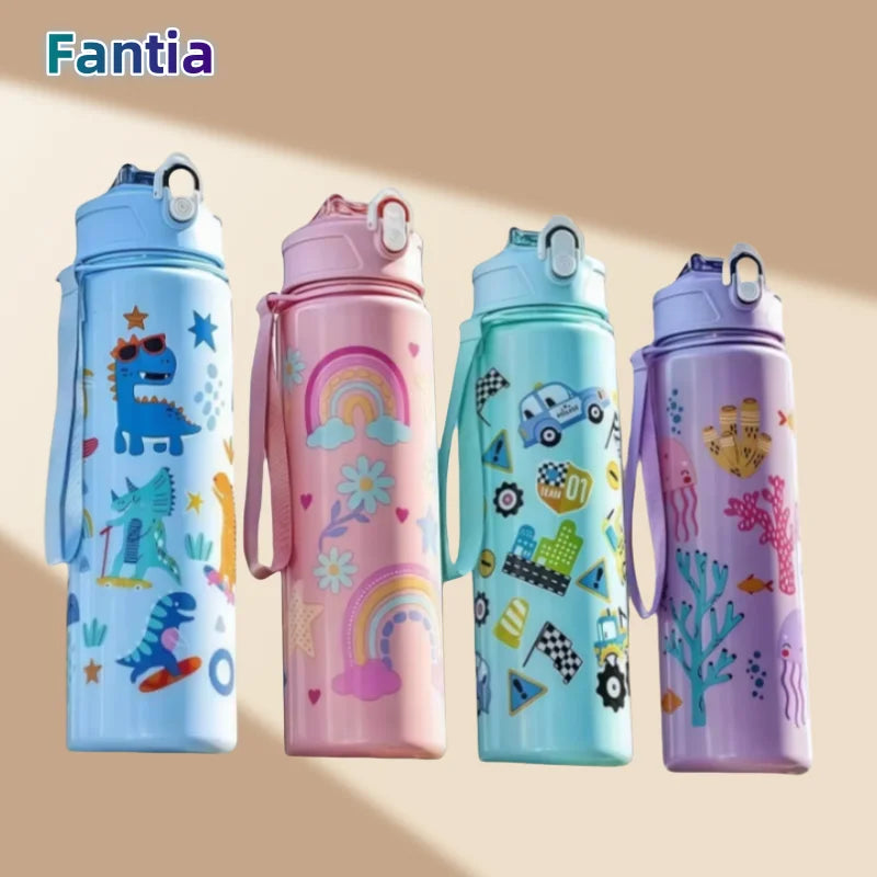 Gourde enfant en silicone 750 ml à paille