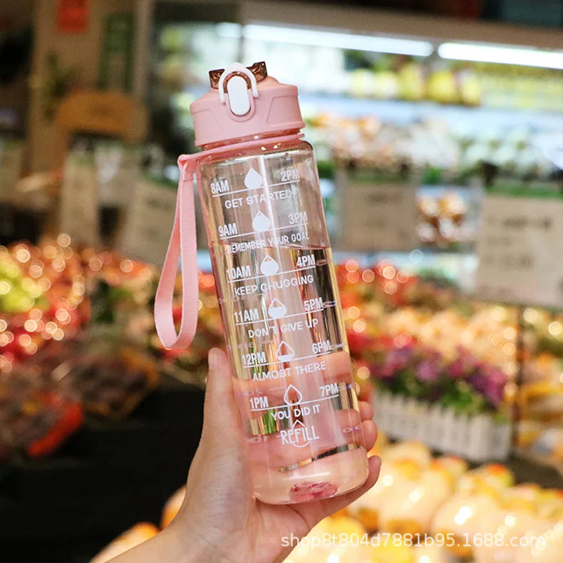 Gourde de sport 800 ml à paille — Rose