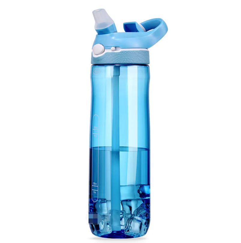 Gourde de sport en plastique sans BPA 750 ml à 1 L à paille