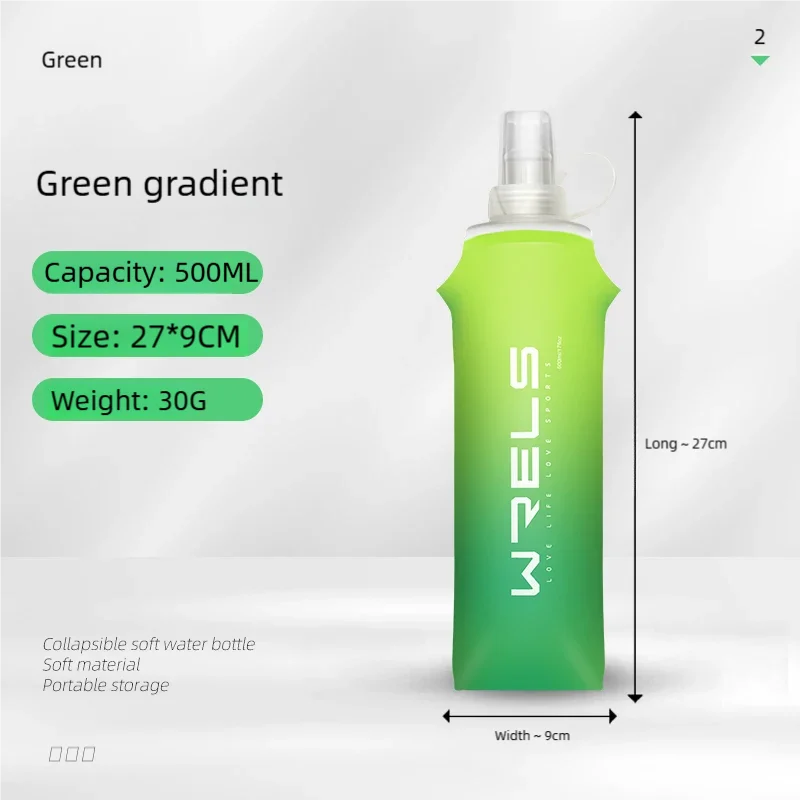 Gourde de vélo en silicone 250 ml à 500 ml — Vert