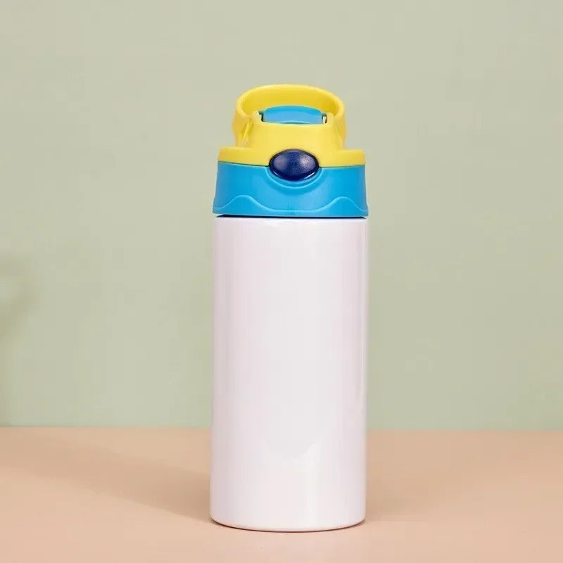Gourde enfant en inox 350 ml à paille — Jaune