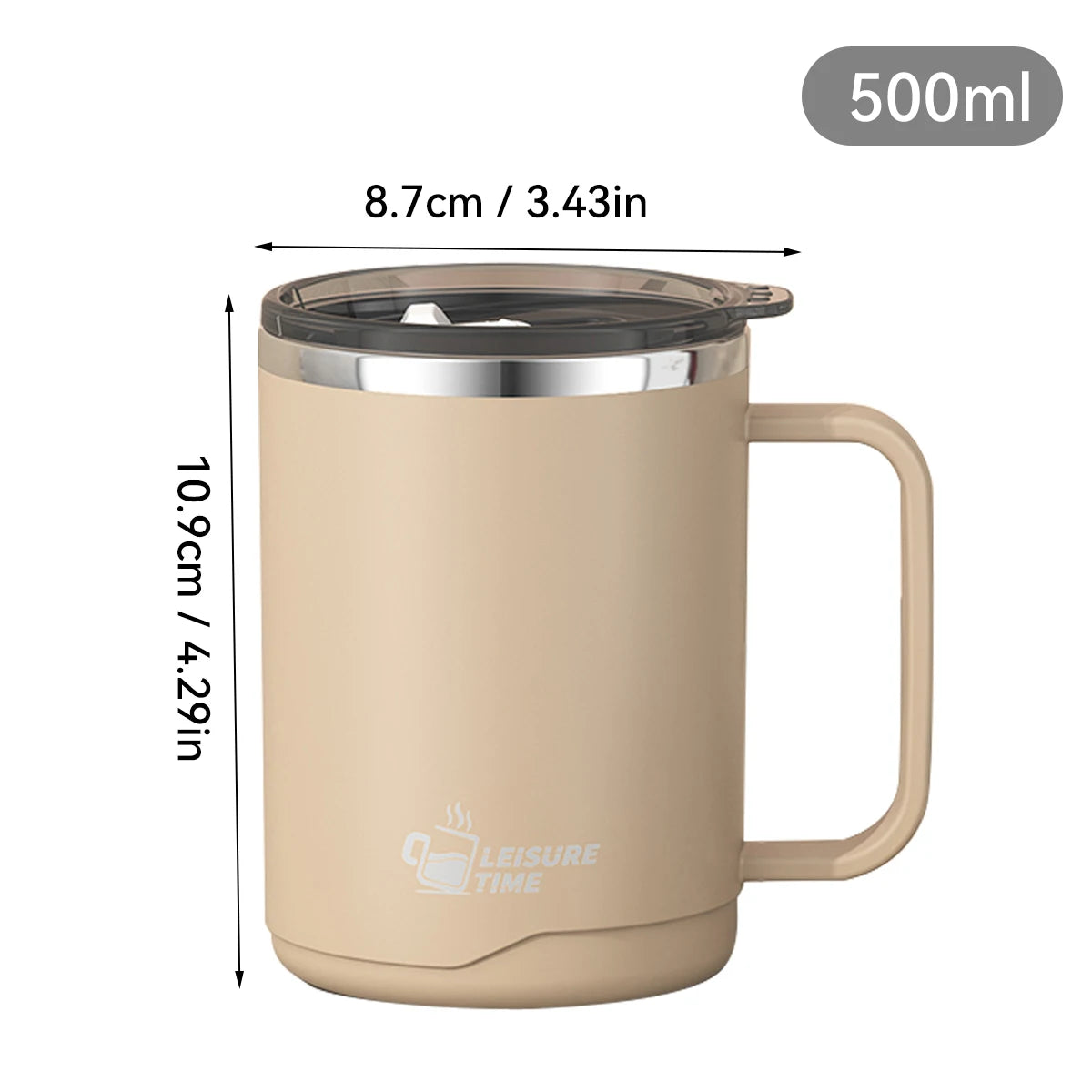 Gourde enfant en inox 500 ml isotherme — Kaki