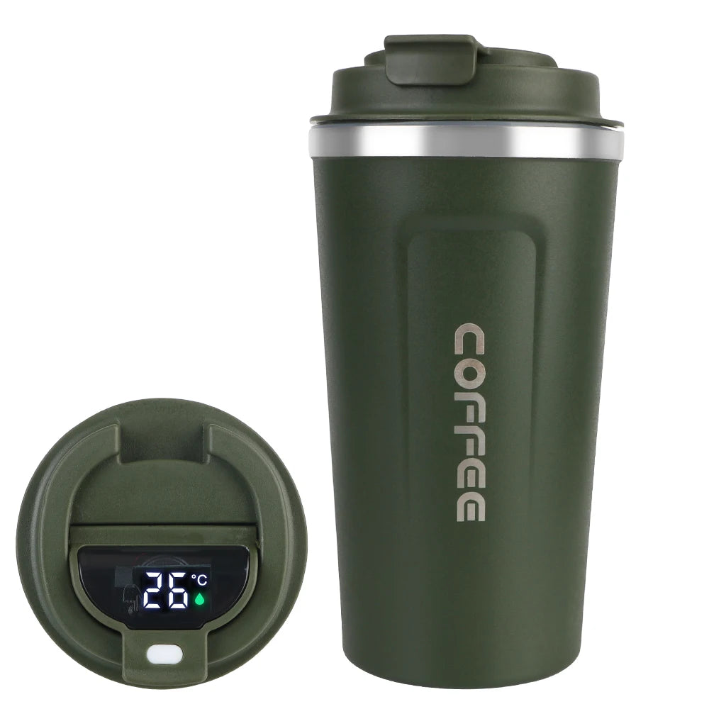 Gourde à café en inox 380 ml à 510 ml isotherme — Vert digit