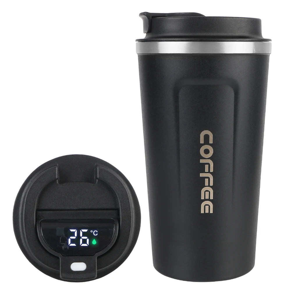 Gourde à café en inox 380 ml à 510 ml isotherme — Noir digit