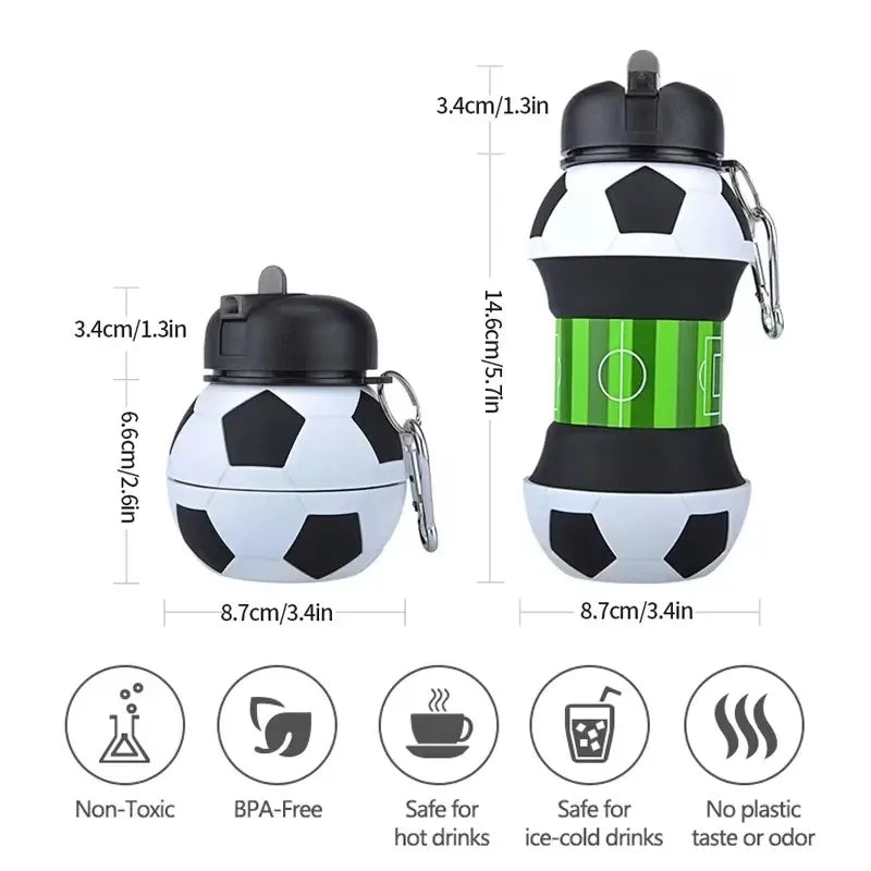 Gourde enfant en silicone 550 ml — Football bottle