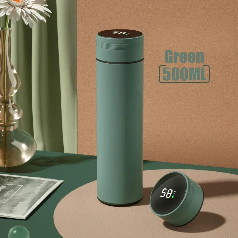 Gourde en inox 500 ml à affichage de température — 8 coloris — Vert