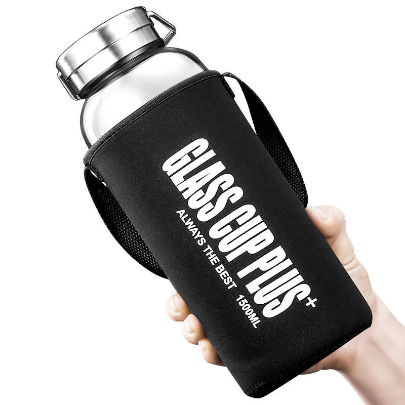 Gourde de sport en verre 600 ml à 2 L avec filtre