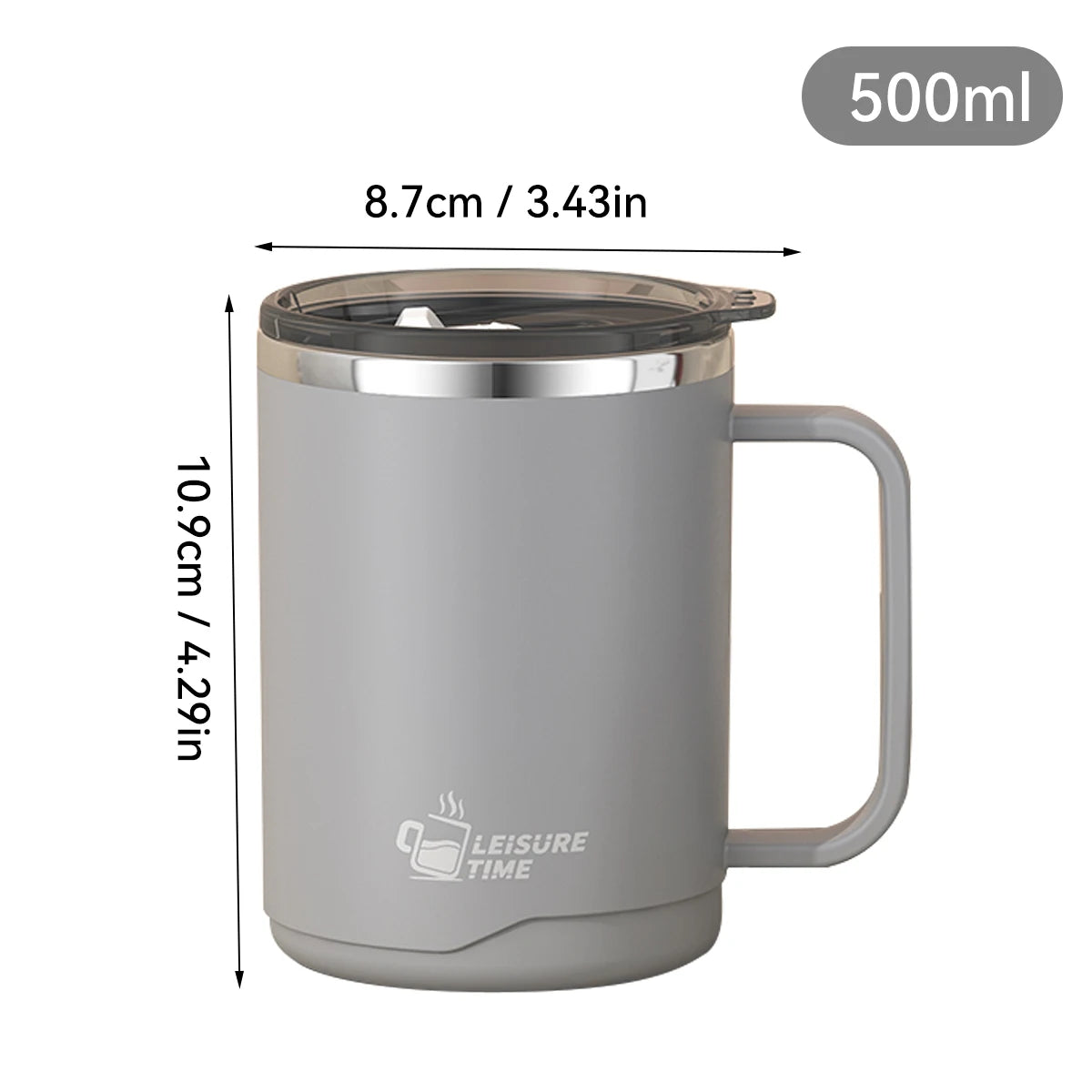 Gourde enfant en inox 500 ml isotherme — Gris