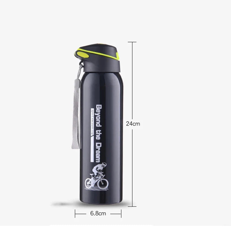 Gourde de vélo en inox 500 ml à paille