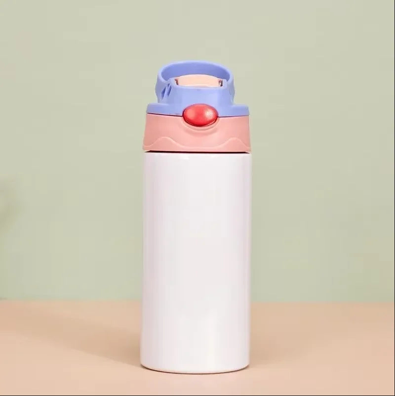 Gourde enfant en inox 350 ml à paille — Violet