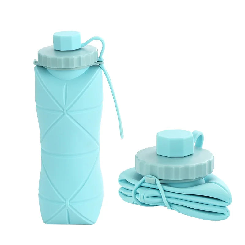 Gourde de sport en silicone 600 ml — Bleu