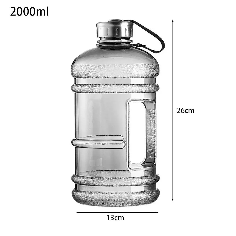 Gourde de sport en plastique sans BPA 2 L shaker — Transparent