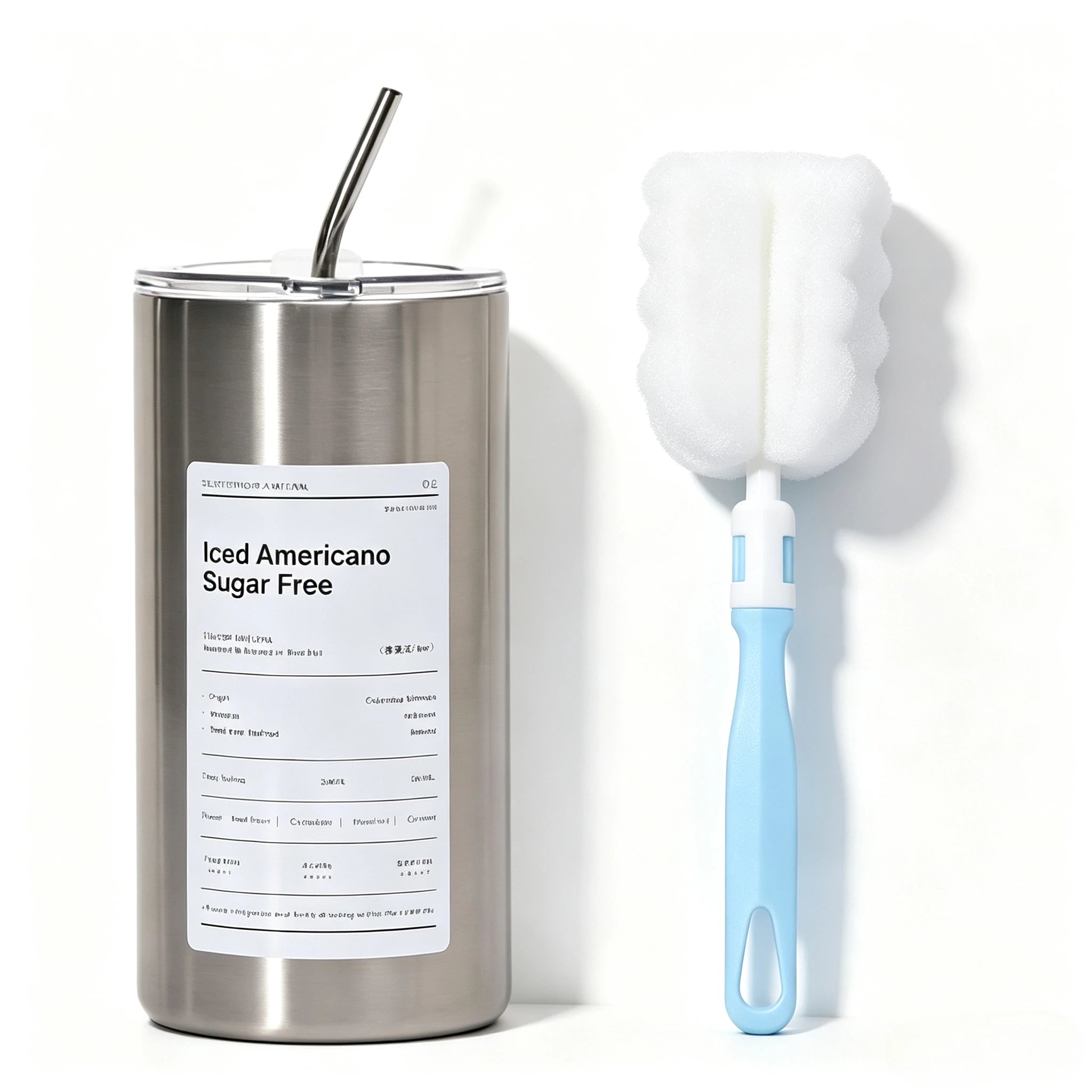 Gourde à café en inox 600 ml à 700 ml à paille — Argent outfit