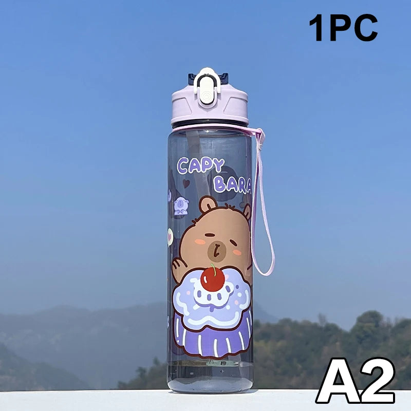 Gourde enfant en plastique sans BPA 800 ml à paille — A2