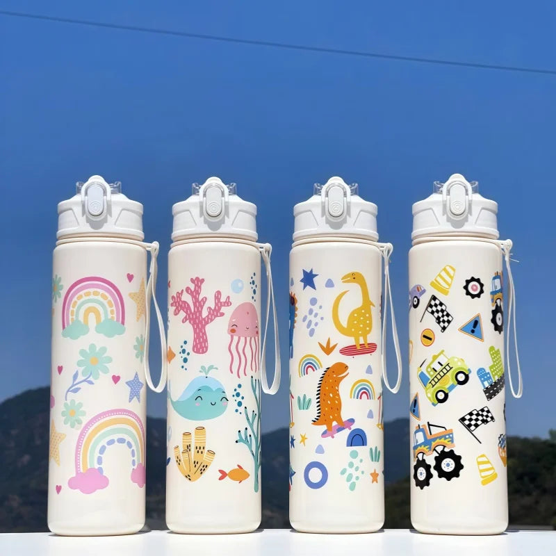 Gourde enfant en silicone 750 ml à paille