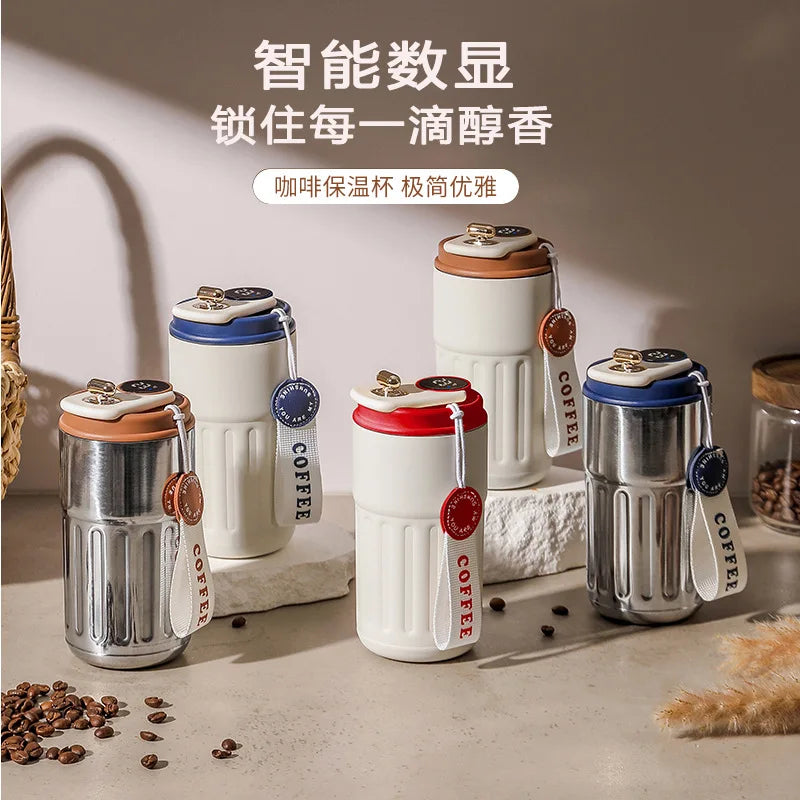 Gourde à café en inox 450 ml à affichage de température