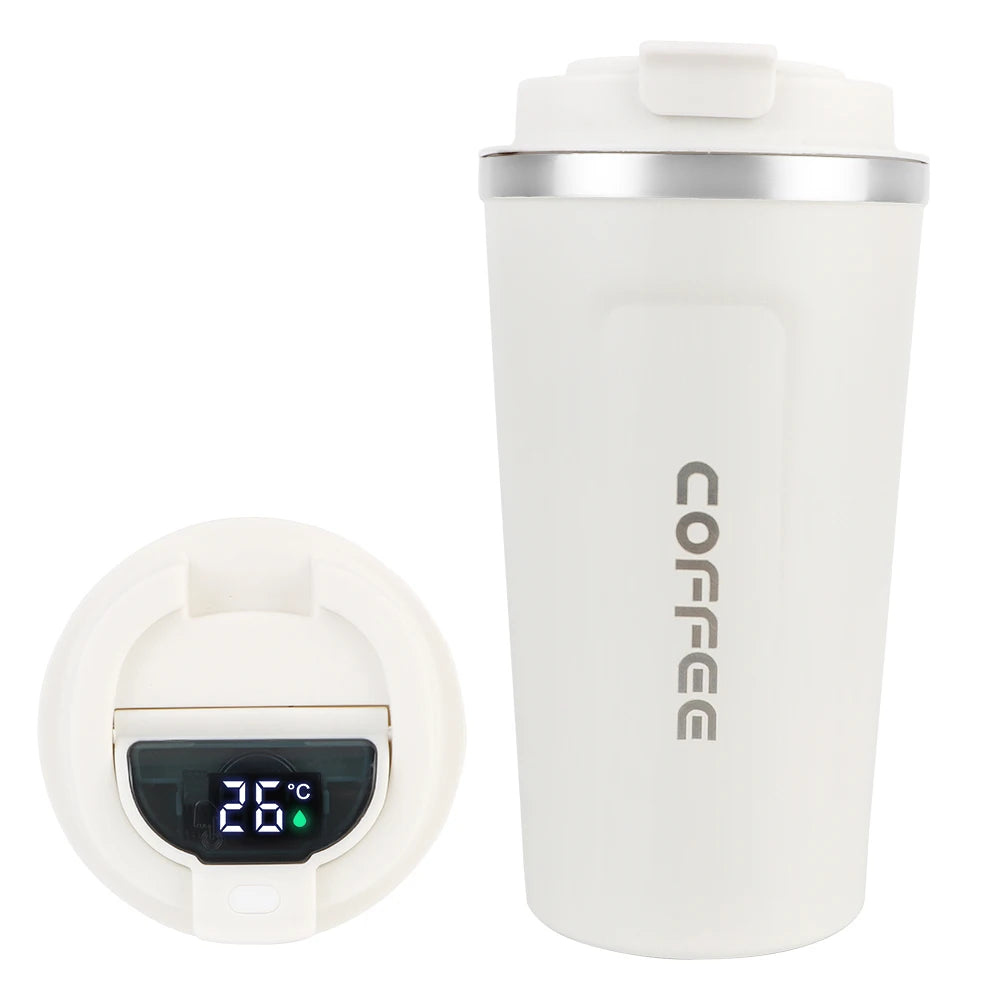 Gourde à café en inox 380 ml à 510 ml isotherme — Blanc digit