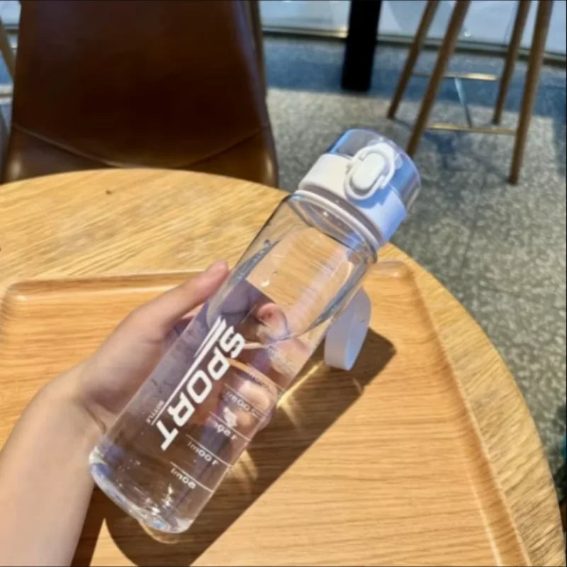 Gourde de sport en plastique sans BPA 400 ml à 560 ml — 560 ml Transparent et Blanc
