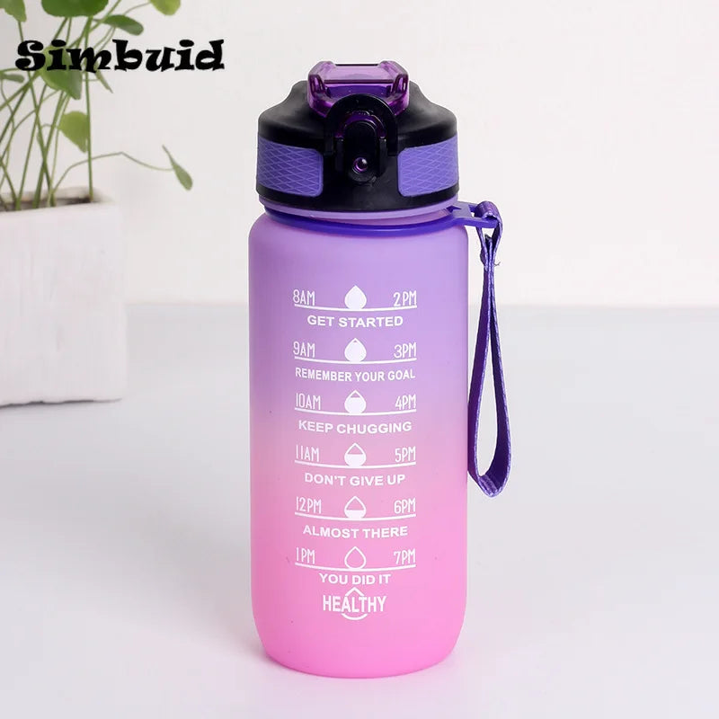 Gourde de sport 600 ml à 1 L à paille — Violet