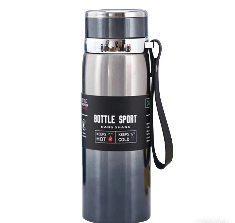 Gourde isotherme 1 L en inox avec anse — visuel 7