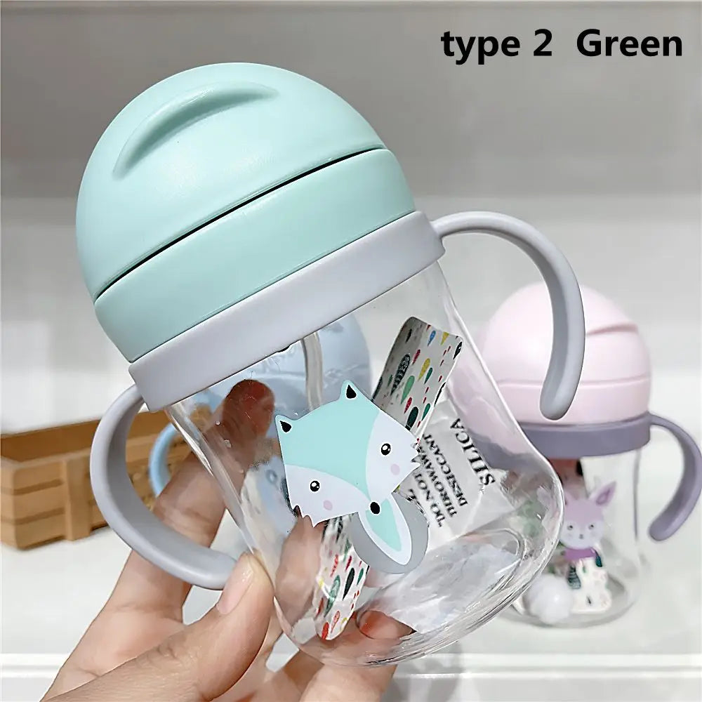 Gourde enfant 250 ml à 500 ml à paille — Vert modèle 2