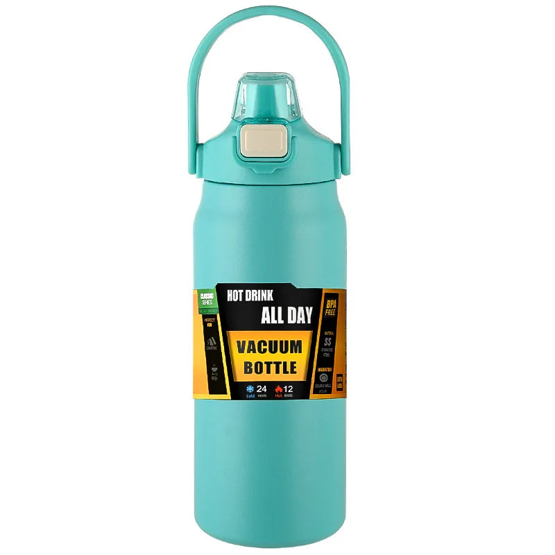 Gourde de sport en inox 800 ml à 1,5 L à paille — 9 coloris — 800 ml Vert menthe
