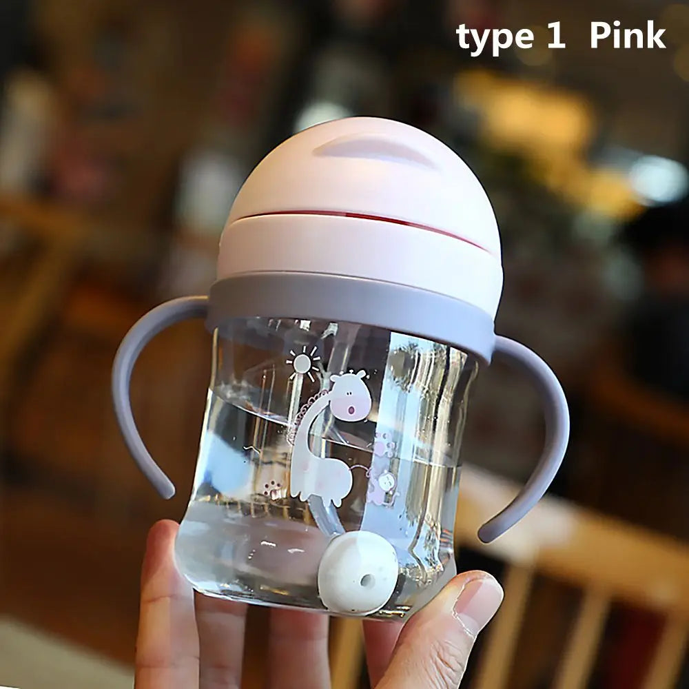 Gourde enfant 250 ml à 500 ml à paille — Rose modèle 1