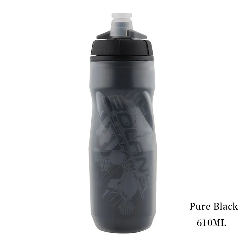 Gourde de vélo en plastique sans BPA 600 ml — Noir pure