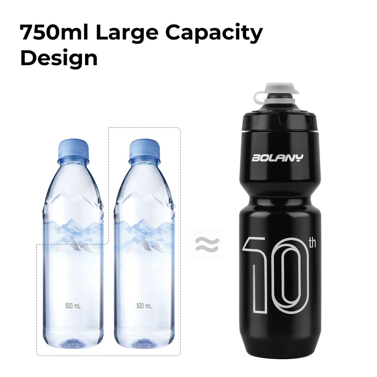 Gourde de vélo en plastique sans BPA 750 ml