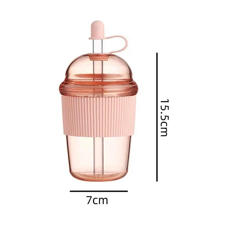 Gourde à café en plastique sans BPA 430 ml à paille