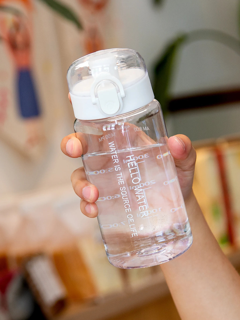 Gourde en plastique sans BPA 180 ml à 550 ml avec filtre — Blanc