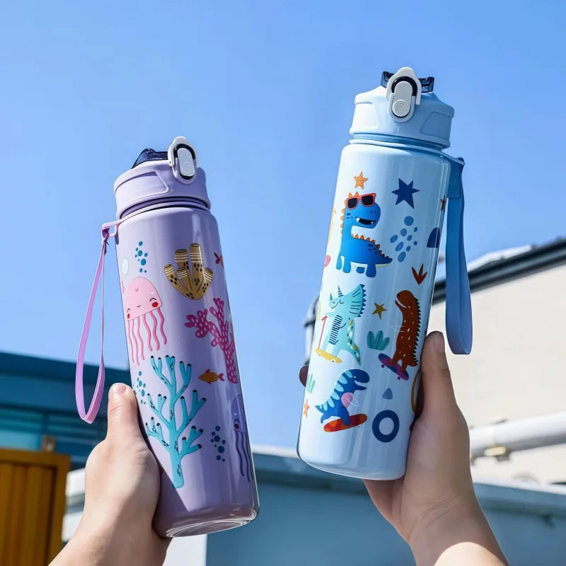 Gourde enfant en silicone 750 ml à paille