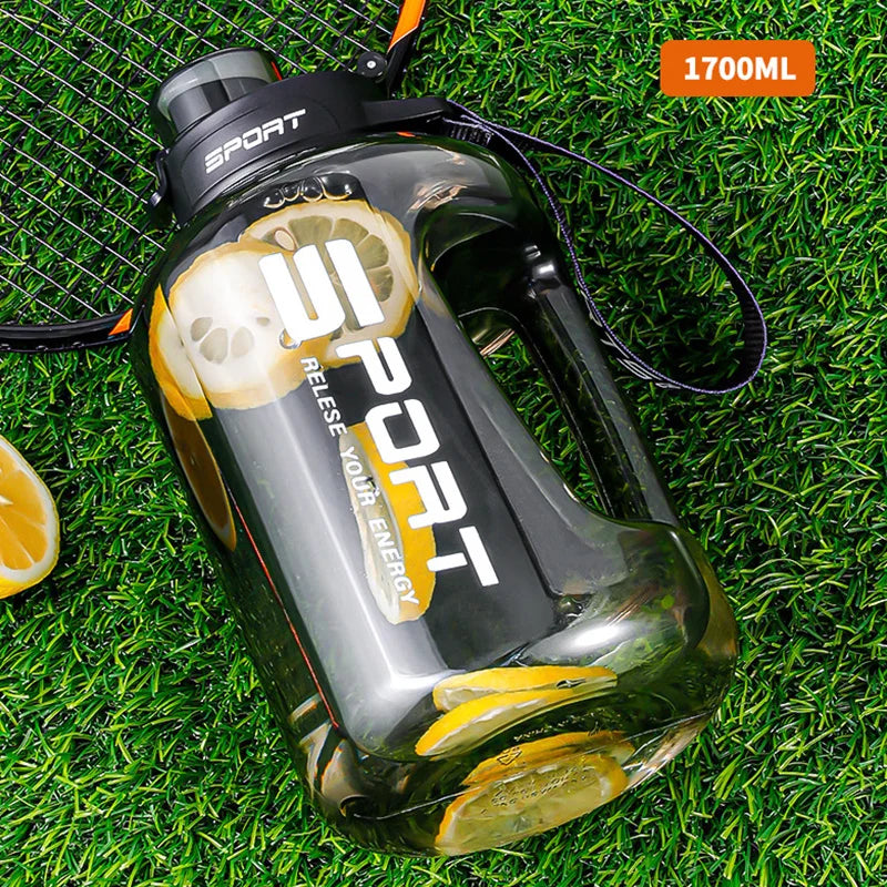 Gourde de sport en plastique sans BPA 1,2 L à 2,5 L à paille