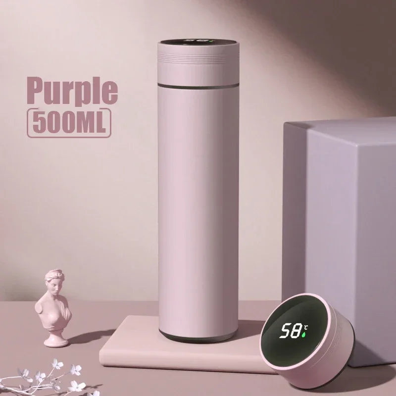Gourde en inox 500 ml à affichage de température — 8 coloris — Violet
