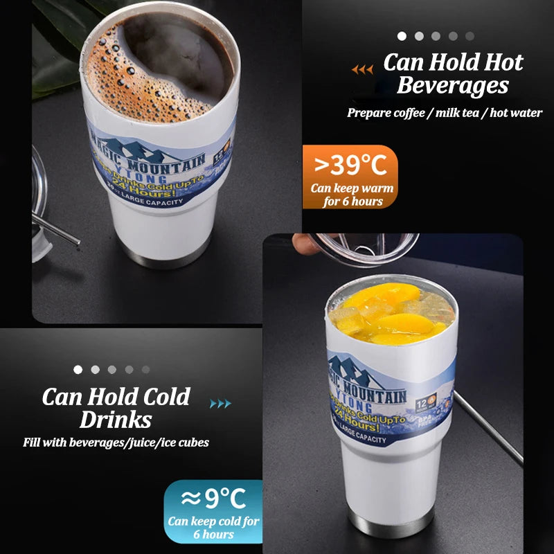 Gourde de sport en inox 900 ml à paille