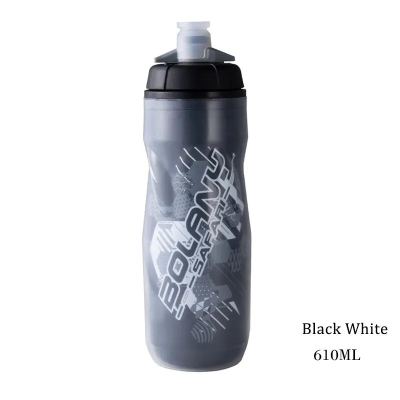 Gourde de vélo en plastique sans BPA 600 ml — Noir et Blanc