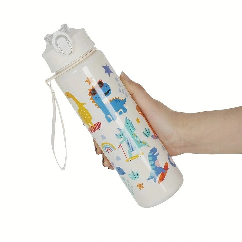 Gourde enfant en plastique sans BPA 680 ml à 750 ml — Dinosaure whitebottom