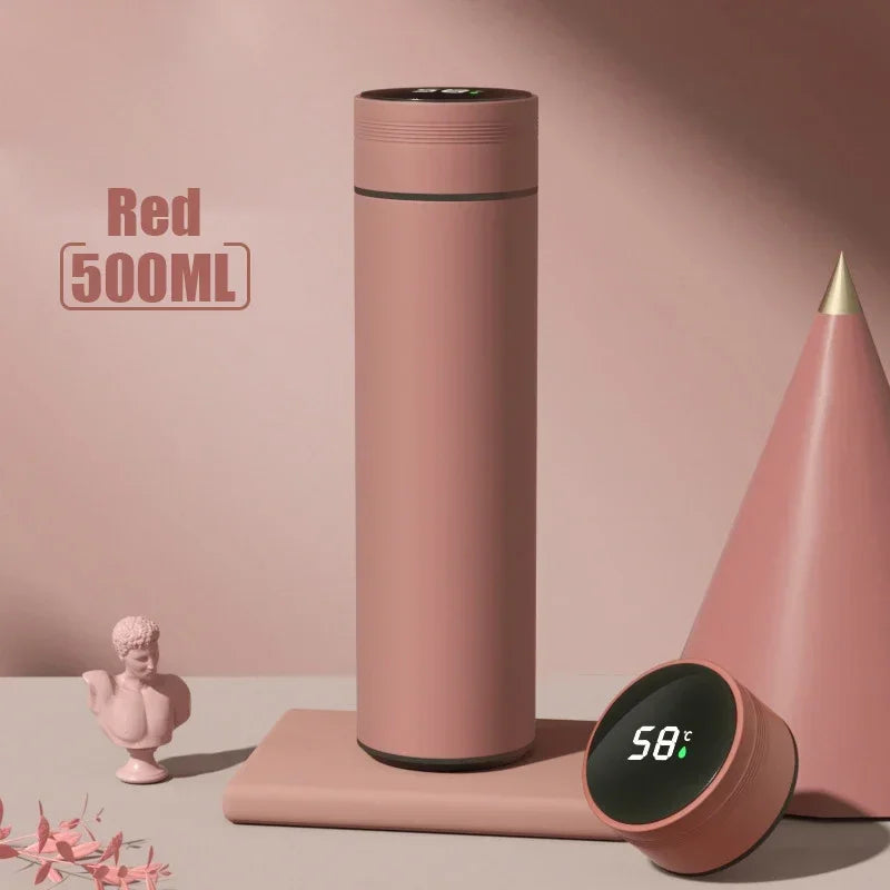 Gourde en inox 500 ml à affichage de température — 8 coloris — Rouge