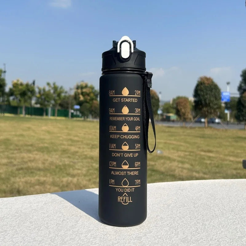 Gourde de sport en verre 600 ml à 1 L — Noir 750
