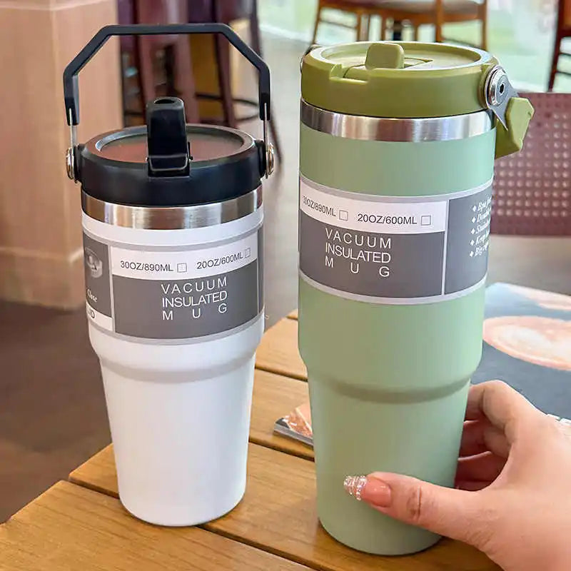 Gourde de sport en inox 590 ml à 890 ml à paille