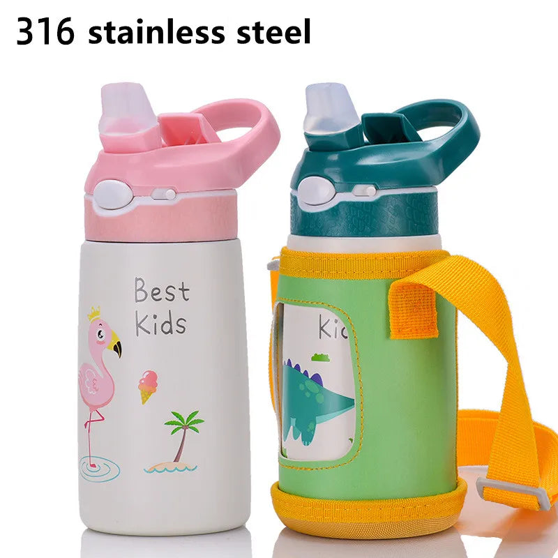 Gourde enfant en inox 400 ml à paille