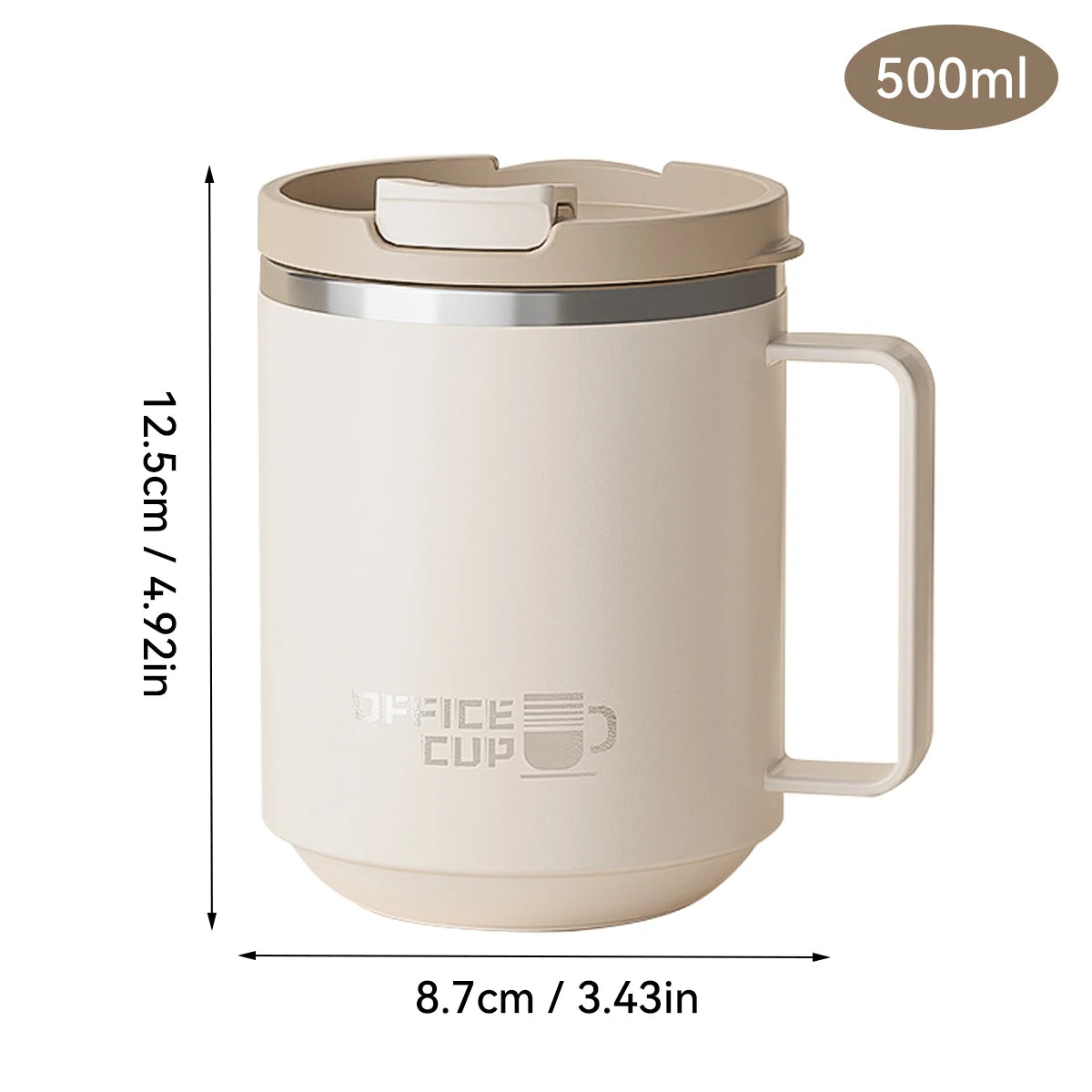 Gourde enfant en inox 500 ml isotherme — Beige c style