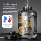 Gourde de sport en plastique sans BPA 1,2 L à 2,5 L à paille