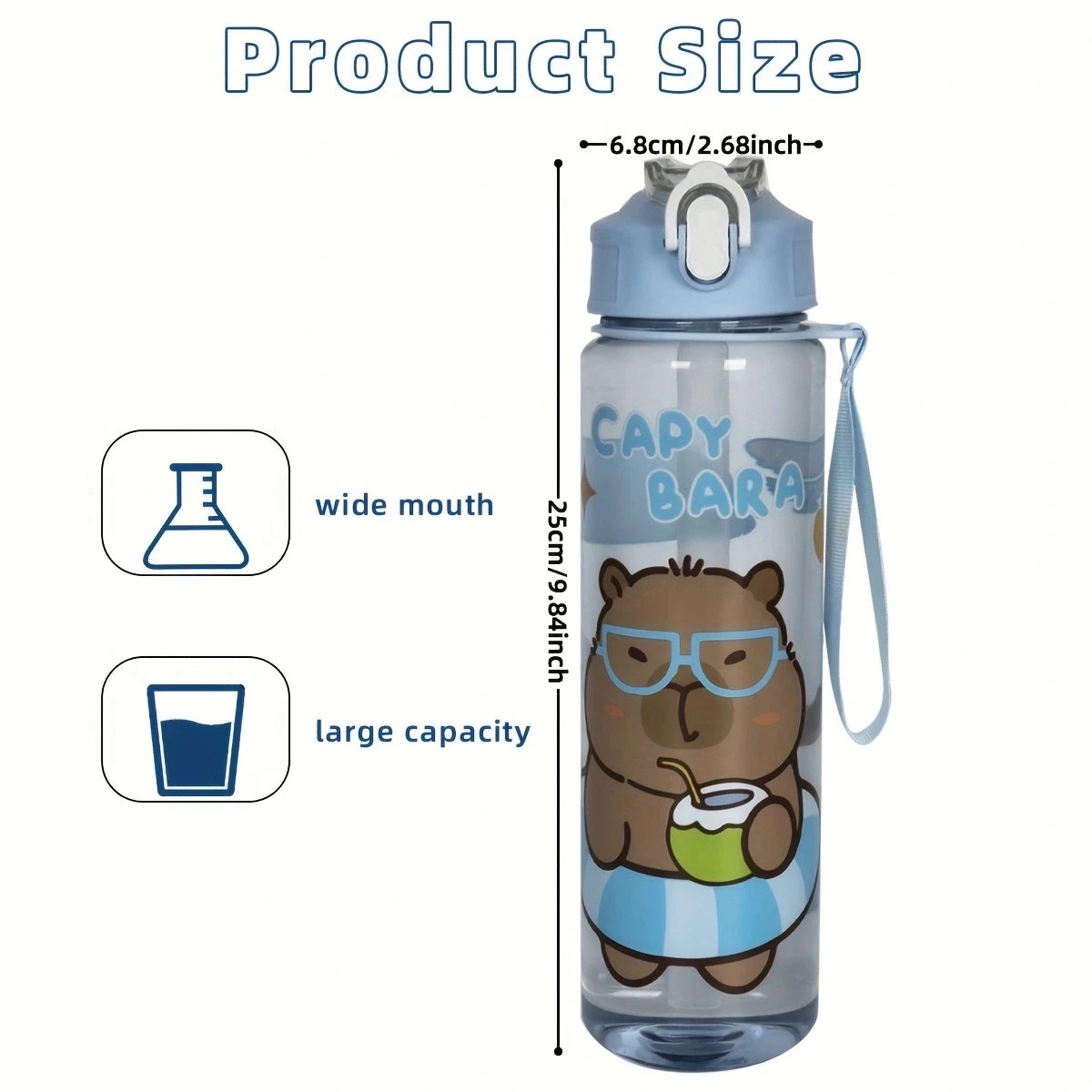 Gourde Enfant - Capybara 750 ml avec paille