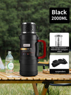 Gourde en inox 1,3 L à 4 L isotherme — Noir
