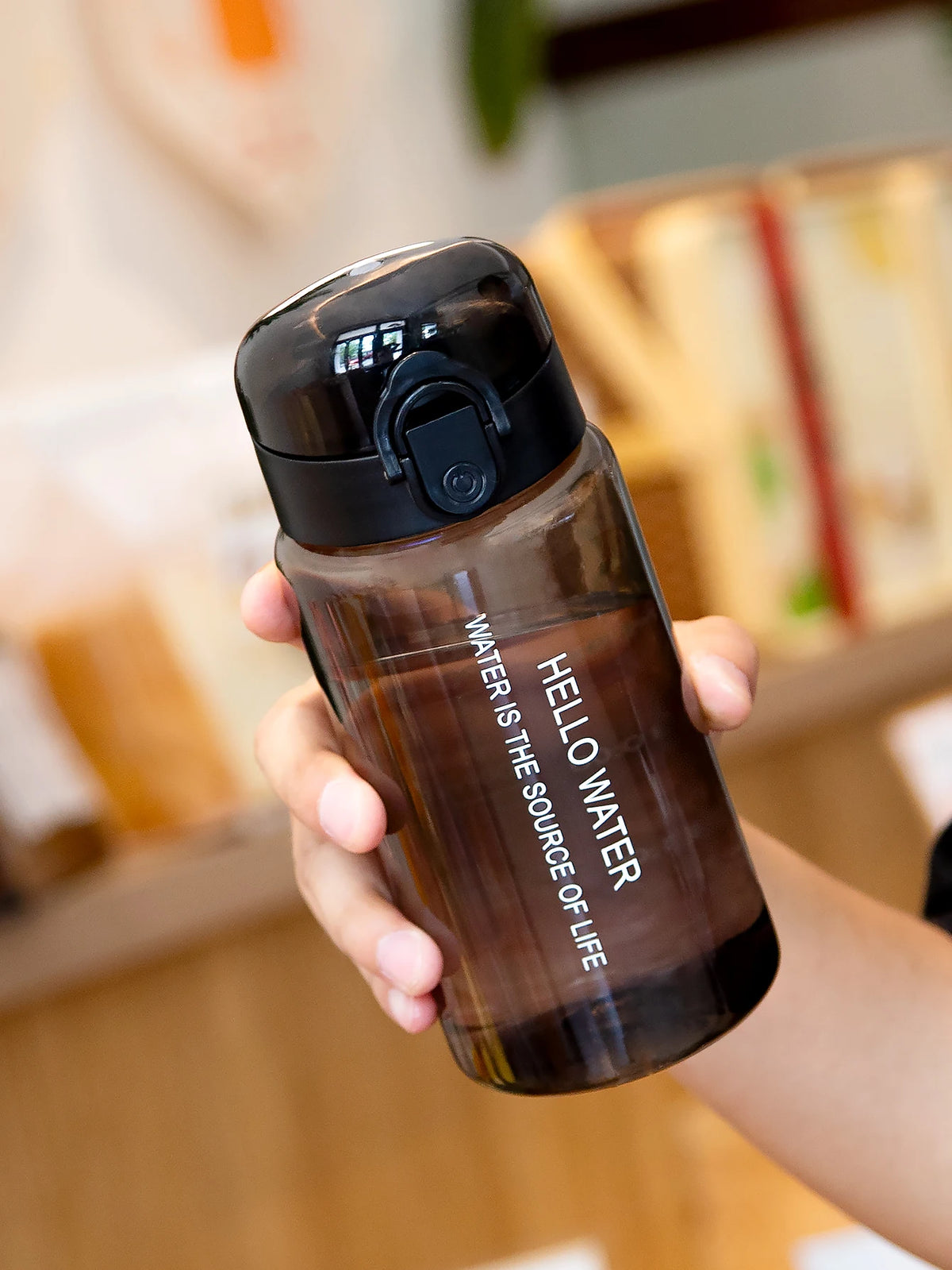 Gourde en plastique sans BPA 180 ml à 550 ml avec filtre — Noir