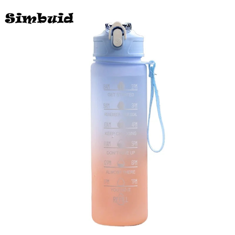 Gourde de sport 600 ml à 1 L à paille — Bleu 750