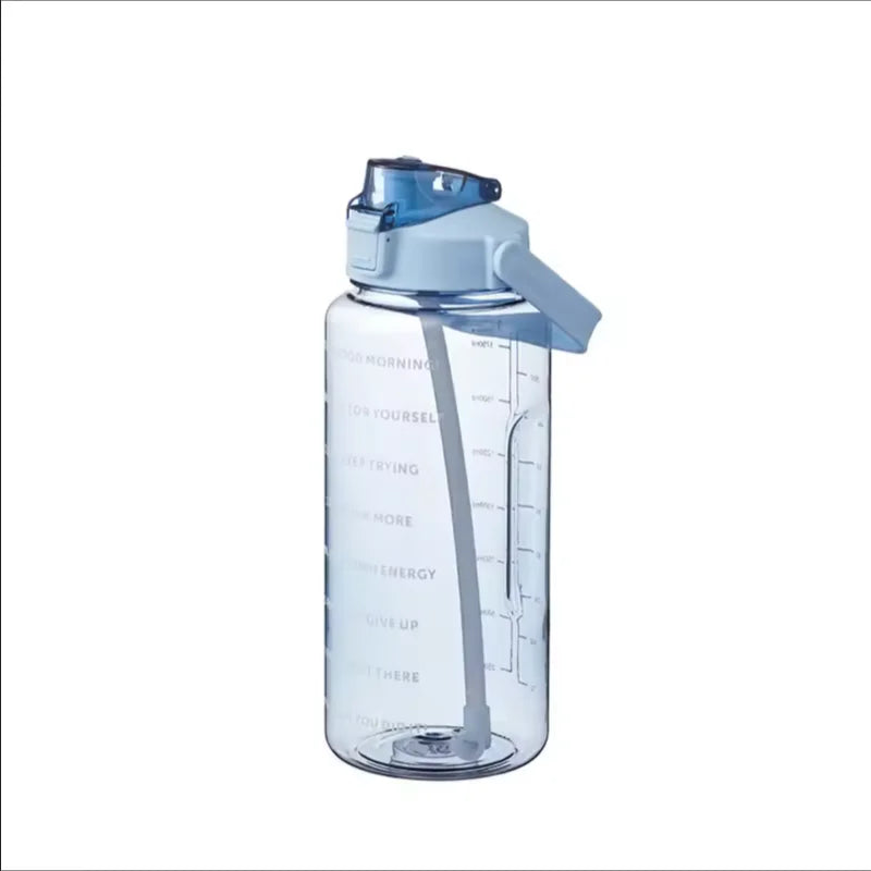 Gourde de sport en plastique sans BPA à paille — Bleu